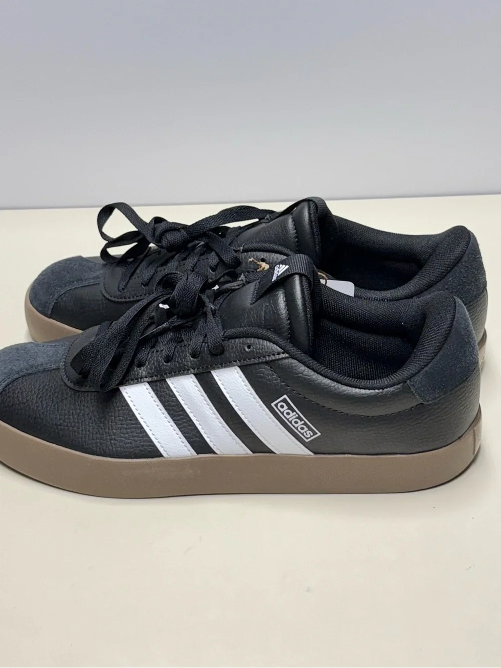 adidas VL Court 3.0 Men’s Low Top Lace-Up Leather Sneaker Black/White ID6286